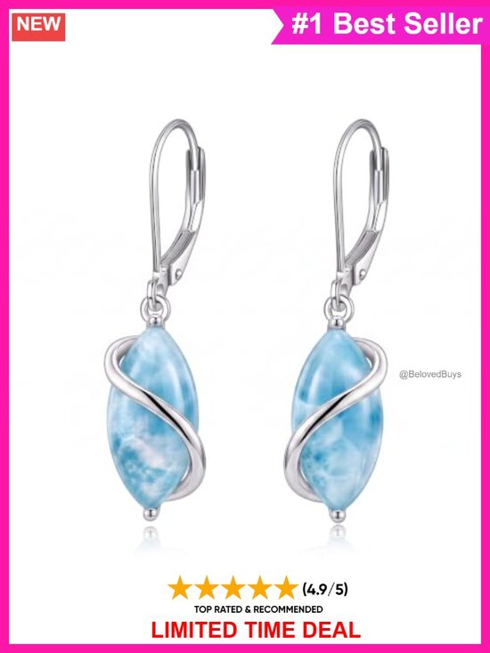 Jewelry - Marquise Gemstone Drop Dangle Earrings Hypoallergenic Birthstone Jewelry Gift
